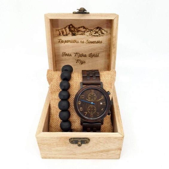 Drevené Hodinky Chrono - Ebenové Drevo Drevené Hodinky Chrono - Ebenové Drevo