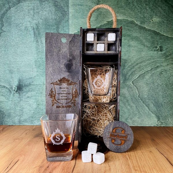 Set na Whisky/ Rum 2 Sklenice+ Kameny - Sottile