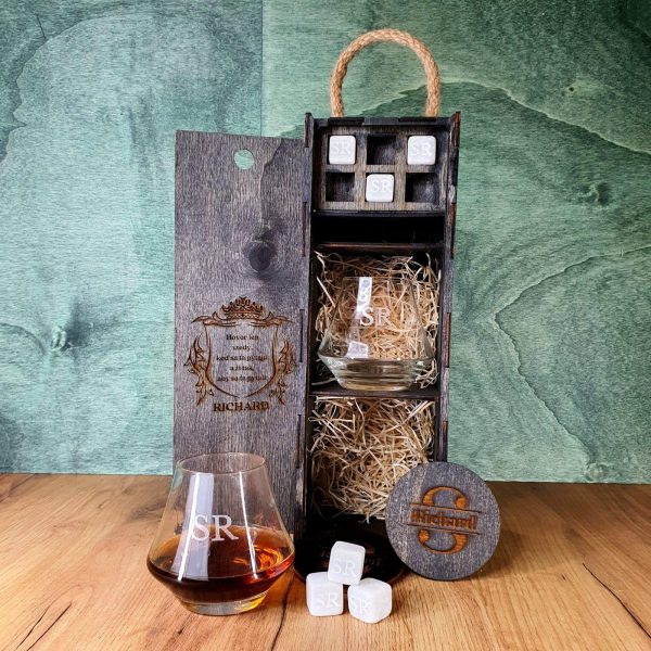 Personalizované Sklenice na Whisky Set Specials + Kameny, Podtácky
